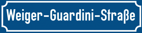 Straßenschild Weiger-Guardini-Straße
