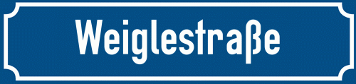 Straßenschild Weiglestraße