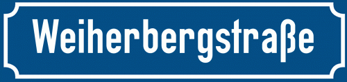Straßenschild Weiherbergstraße