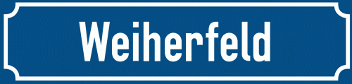 Straßenschild Weiherfeld