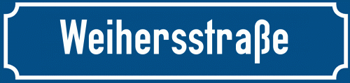Straßenschild Weihersstraße