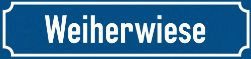 Straßenschild Weiherwiese