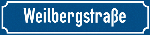 Straßenschild Weilbergstraße