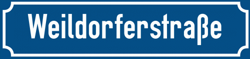 Straßenschild Weildorferstraße zum kostenlosen Download