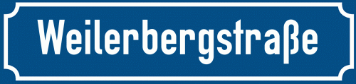Straßenschild Weilerbergstraße