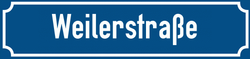 Straßenschild Weilerstraße