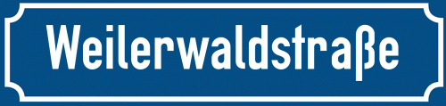 Straßenschild Weilerwaldstraße