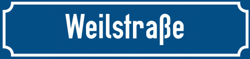 Straßenschild Weilstraße