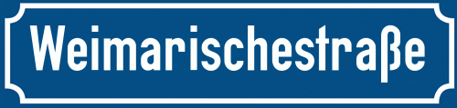 Straßenschild Weimarischestraße zum kostenlosen Download