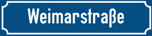 Straßenschild Weimarstraße zum kostenlosen Download