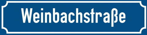 Straßenschild Weinbachstraße zum kostenlosen Download