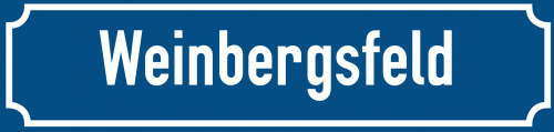 Straßenschild Weinbergsfeld