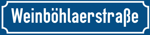 Straßenschild Weinböhlaerstraße zum kostenlosen Download