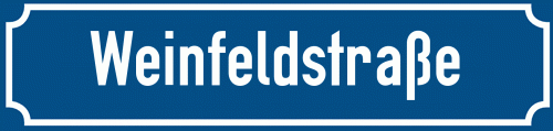 Straßenschild Weinfeldstraße