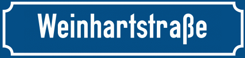 Straßenschild Weinhartstraße