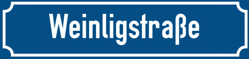 Straßenschild Weinligstraße