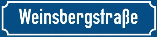 Straßenschild Weinsbergstraße