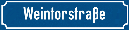 Straßenschild Weintorstraße