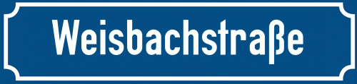 Straßenschild Weisbachstraße