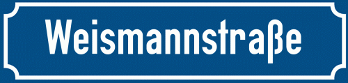 Straßenschild Weismannstraße