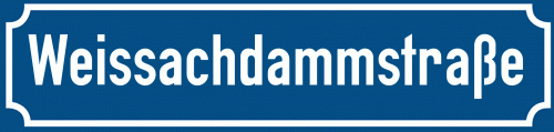 Straßenschild Weissachdammstraße