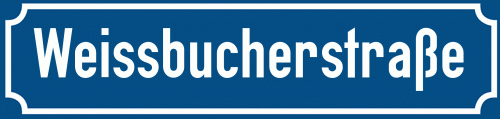 Straßenschild Weissbucherstraße zum kostenlosen Download