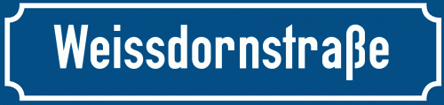 Straßenschild Weissdornstraße zum kostenlosen Download