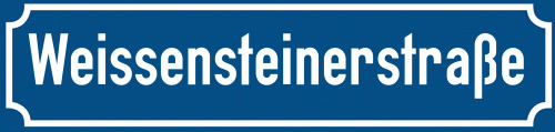 Straßenschild Weissensteinerstraße