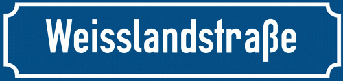Straßenschild Weisslandstraße zum kostenlosen Download