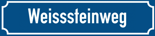 Straßenschild Weisssteinweg