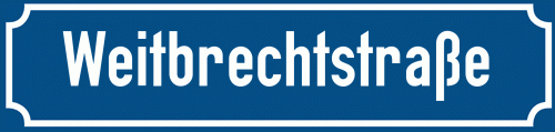 Straßenschild Weitbrechtstraße zum kostenlosen Download