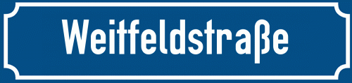 Straßenschild Weitfeldstraße