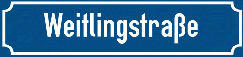 Straßenschild Weitlingstraße