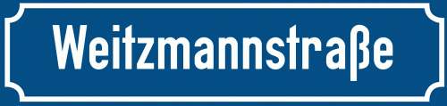 Straßenschild Weitzmannstraße zum kostenlosen Download