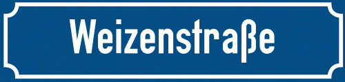 Straßenschild Weizenstraße