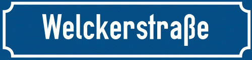Straßenschild Welckerstraße zum kostenlosen Download