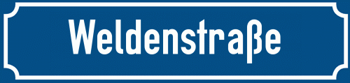 Straßenschild Weldenstraße
