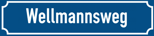 Straßenschild Wellmannsweg