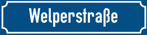Straßenschild Welperstraße