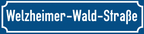 Straßenschild Welzheimer-Wald-Straße