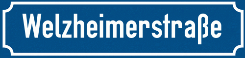 Straßenschild Welzheimerstraße zum kostenlosen Download