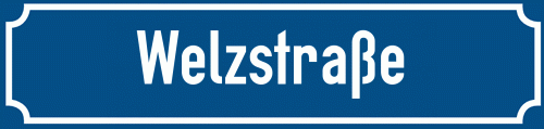 Straßenschild Welzstraße zum kostenlosen Download