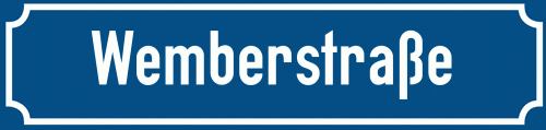 Straßenschild Wemberstraße