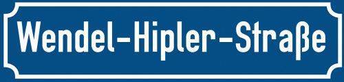 Straßenschild Wendel-Hipler-Straße zum kostenlosen Download