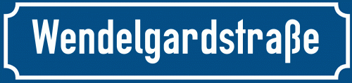 Straßenschild Wendelgardstraße zum kostenlosen Download
