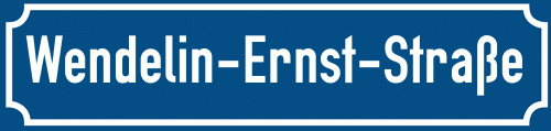Straßenschild Wendelin-Ernst-Straße