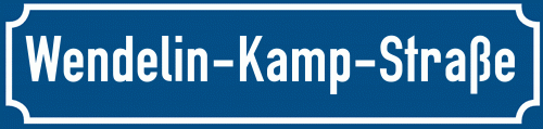 Straßenschild Wendelin-Kamp-Straße zum kostenlosen Download