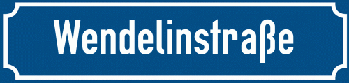 Straßenschild Wendelinstraße zum kostenlosen Download