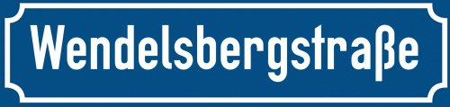 Straßenschild Wendelsbergstraße