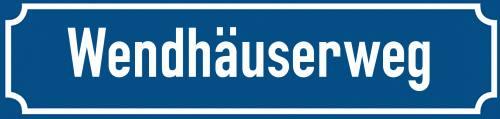 Straßenschild Wendhäuserweg zum kostenlosen Download